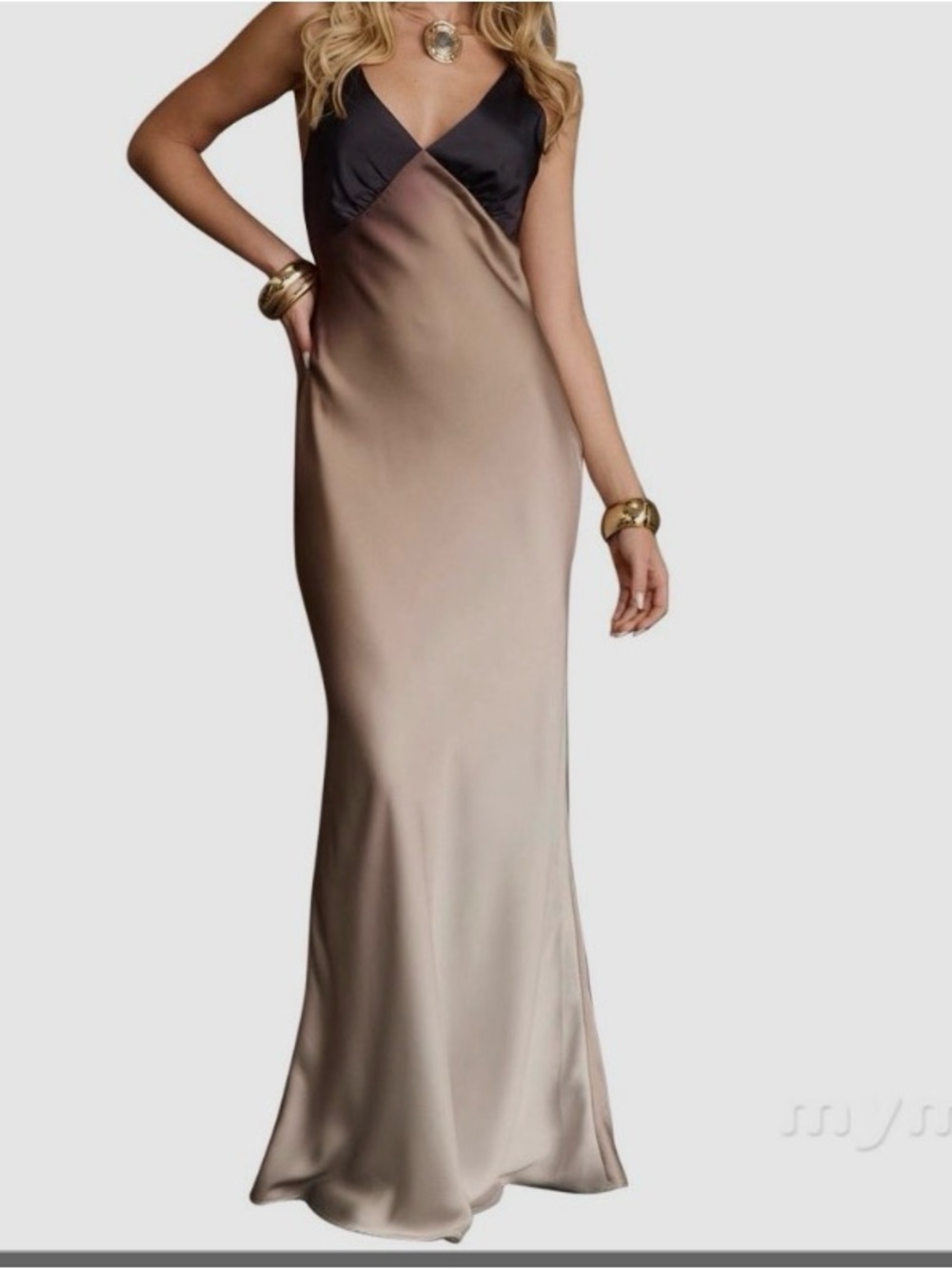 12th Tribe Mirabella Ombre Slip Maxi Dress in Brown